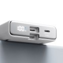 Powerbank magnetyczny 10000mAh 20W z podstawką + kabel Lightning - USB-C biały