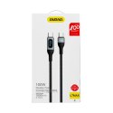 Kabel przewód w oplocie USB-C szybkie ładowanie PD 100W 1m czarny