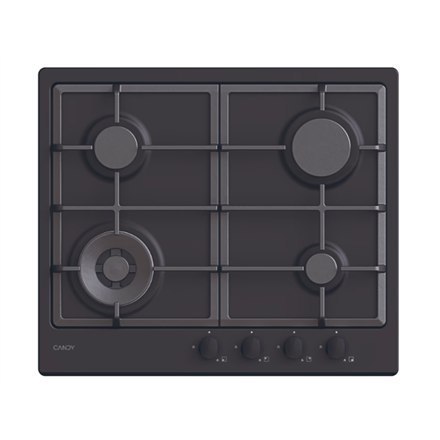 Candy CHG6BFB4WB Hob, Gas, Width 59,5 cm, 4 cooking zones, Mechanic control, Black