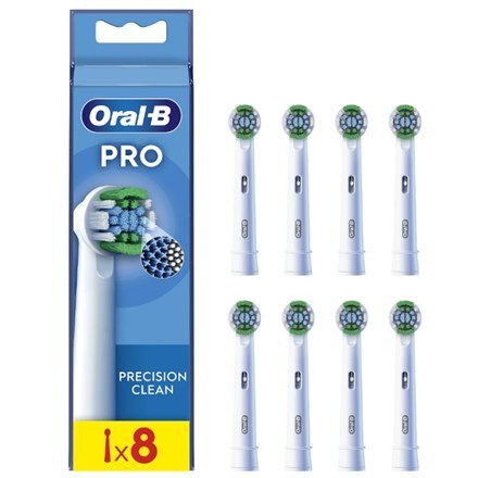 Oral-B | Zestaw szczoteczek Precision Clean | EB20RX-8 | Główki | Dla dorosłych | Liczba główek szczoteczki w zestawie 8 | Biały