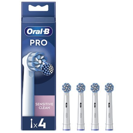 Oral-B | Wymienne główki szczoteczki do zębów | EB60X-4 Sensitive Clean Pro | Główki | Dla dorosłych | Liczba główek szczoteczki