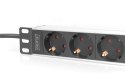 10" Socket Strip with Aluminum Profile, 4-way safety sockets | DN-95418