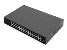 Digitus | 24-portowy przełącznik Fast Ethernet PoE | DN-95356 | Niezarządzany | Do montażu w szafie | Ilość portów 10/100 Mb/s (