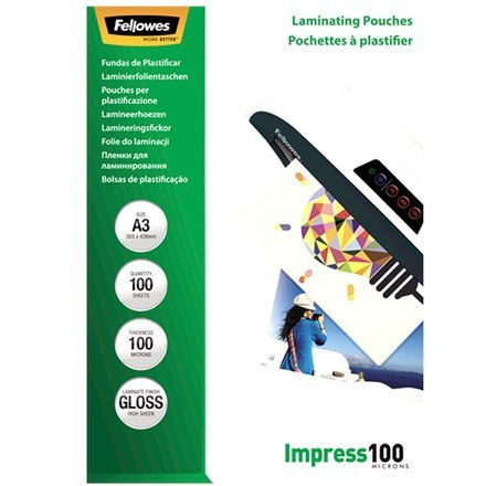 Fellowes | Woreczki do laminowania | A3 (297 x 420 mm) | Błyszczące | Przezroczyste