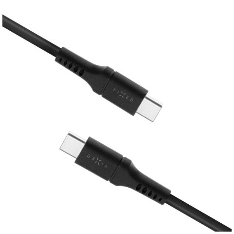 Fixed | Płynny kabel silikonowy USB-C/USB-C, 1.2m, 60W | FIXDLS-CC12-BK