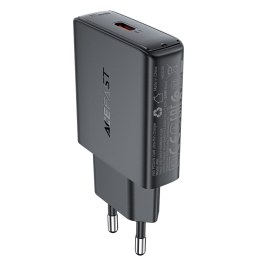 Mała płaska ładowarka sieciowa GaN PD 20W USB-C czarna