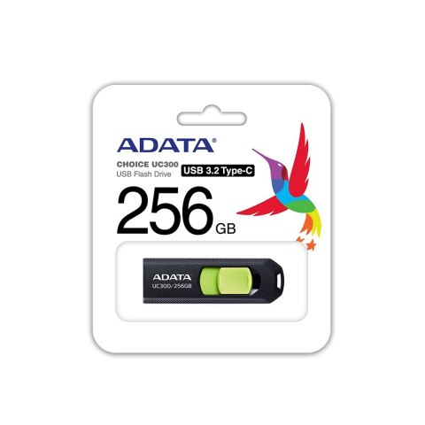 ADATA | FlashDrive | UC300 | 256 GB | USB 3.2 Gen 1 | Czarny/Zielony