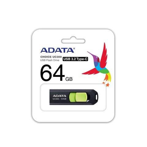 ADATA | FlashDrive | UC300 | 64 GB | USB 3.2 Gen 1 | Czarny