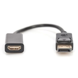 Adapter wideo Digitus | 19-pinowe HDMI typu A | żeńskie | 20-pinowe DisplayPort | męskie | czarne | 0,15 m