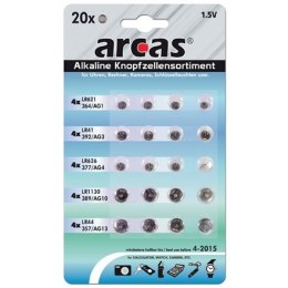 Arcas | Zestaw AG 4xAG1, 4xAG3, 4xAG4, 4xAG10, 4xAG13 | Bateria alkaliczna | 20 szt.