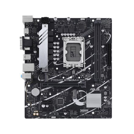 Asus PRIME B760M-K D4 Rodzina procesorów Intel, Gniazdo procesora LGA1700, DDR4 DIMM, Gniazda pamięci 2, Obsługiwane interfejsy