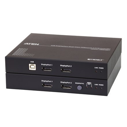 Aten CE924 USB DisplayPort Dual View HDBaseT 2.0 KVM Extender, 4K@100m for Single View Aten | USB DisplayPort Dual View HDBaseT