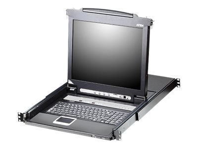 Aten CL5716M-ATA-AG 16-portowy przełącznik KVM LCD z pojedynczą szyną PS/2-USB VGA (1920x1200) - WUXGA - Montaż w szafie rack -