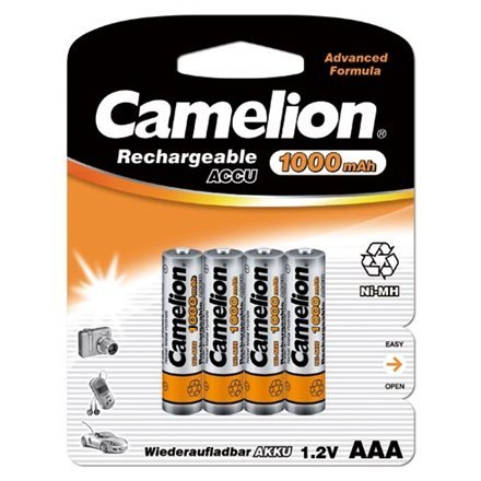 Baterie do ponownego ładowania Camelion | AAA/HR03 | 1000 mAh | Ni-MH | 4 szt. | Gwarancja 12 miesięcy