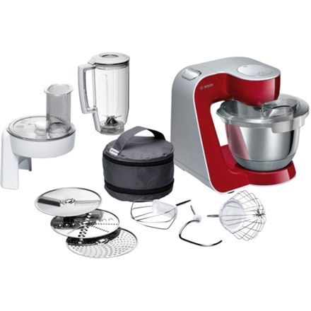 Bosch | MUM58720 | 1000 W | Number of speeds 7 | Bowl capacity 3.9 L | Grey, Red, Stainless