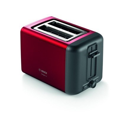 Bosch | TAT3P424 | DesignLine Toaster | Power 970 W | Number of slots 2 | Housing material Stainless steel | Red