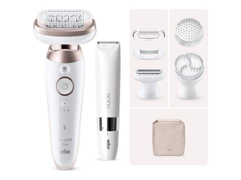 Braun Epilator | SES9-360 Silk épil 9 Flex 3D | Operating time (max) 50 min | Number of power levels 1 | Wet & Dry | White/Rose