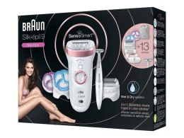 Braun Epilator | SES9-980 Silk-épil 9 SkinSpa | Operating time (max) 40 min | Number of power levels 2 | Wet & Dry | White/Pink