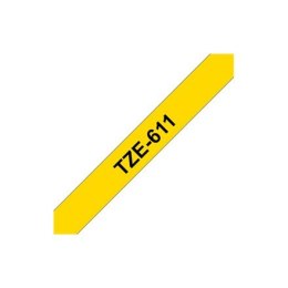 Brother | 611 | Laminated tape | Thermal | Black on yellow | Roll (0.6 cm)