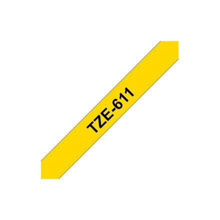 Brother | 611 | Laminated tape | Thermal | Black on yellow | Roll (0.6 cm)