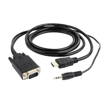 Cablexpert Video adapter cable | 15 pin HD D-Sub (HD-15) | Mini-phone stereo 3.5 mm | Male | 19 pin HDMI Type A | Male | Black |