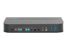 Digitus KVM Switch, 2-Port, 4K60Hz, 2 x DP in, 1 x DP/HDMI out | DS-12850