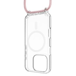 Fixed | MagPure Neck | Back Cover with Lanyard | Apple | iPhone 16 Pro | TPU | Clear, Pink