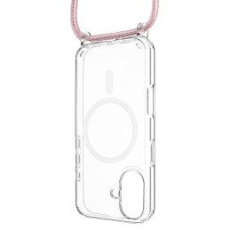 Fixed | MagPure Neck | Back Cover with Lanyard | Apple | iPhone 16 | TPU | Clear, Pink