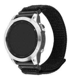 Fixed | Sporty Strap for Garmin QuickFit 26mm | 160-210 | Black | Nylon