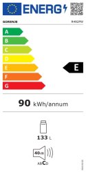 Gorenje Refrigerator | R492PW | Energy efficiency class E | Free standing | Larder | Height 84.5 cm | Fridge net capacity 133 L