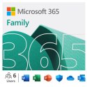 Microsoft | 365 Family | 6GQ-01897 | M365 Family | FPP | Okres licencji 1 rok (y) | Angielski | EuroZone Medialess