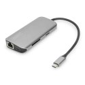 Stacja Dokująca USB-C Digitus | Uniwersalna, 8 Portów | Dla Laptopów | Gniazda Ethernet LAN (RJ-45) 1 | Porty VGA (D-Sub) | Port