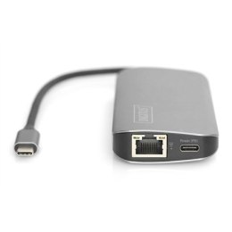 Stacja Dokująca USB-C Digitus | Uniwersalna, 8 Portów | Dla Laptopów | Gniazda Ethernet LAN (RJ-45) 1 | Porty VGA (D-Sub) | Port