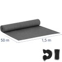 Siatka cieniująca maskująca do ogrodzenia HDPE 50 x 1.5 m 180 g/m2 - szara