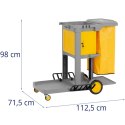 Wózek serwisowy hotelowy do sprzątania ze schowkiem i workiem 112.5 x 71.5 x 98 cm