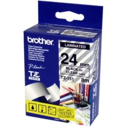 Brother | 151 | Laminated tape | Thermal | Black on clear | Roll (2.4 cm x 8 m)