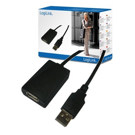 Logilink | USB extension cable | Female | 4 pin USB Type A | Male | Black | 4 pin USB Type A | 5 m