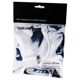 Adapter wideo Logilink | 19-pinowe HDMI typu A | żeńskie | Mini DisplayPort | męskie | białe | 0,1 m