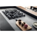 Hotpoint | HAGS 61F/BK | Hob | Gas on glass | Number of burners/cooking zones 4 | Rotary knobs | Black