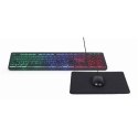 Gembird | 3-in-1 Backlight Desktop Set | KBS-UML-01 | Keyboard, Mouse and Pad Set | Wired | Mouse included | US | Black | g