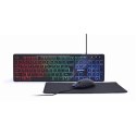 Gembird | 3-in-1 Backlight Desktop Set | KBS-UML-01 | Keyboard, Mouse and Pad Set | Wired | Mouse included | US | Black | g