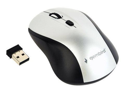 Gembird | Myszka Optyczna MUSW-4B-02-BS Bezprzewodowa USB Czarno-Srebrna