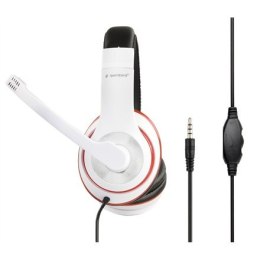 Gembird | Stereo Headset | MHS 03 WTRDBK | White and Black Color with Red Ring | 3.5 mm | Headset