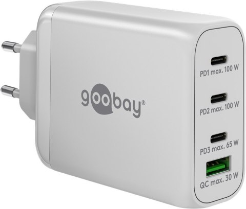 Goobay 65556 USB-C PD Multiport Quick Charger (100 W), White Goobay