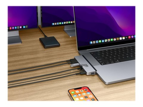 HiperDrive DUO PRO 7-w-2 USB-C Hub dla MacBook Air/Pro 2016-2020 | Porty Ethernet LAN (RJ-45) 1 | Ilość portów HDMI 1