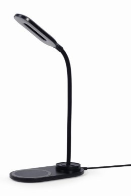 Lampa biurkowa Gembird z bezprzewodową ładowarką, kolor czarny, zimna, ciepła, naturalna temperatura 2893-7072 K, do telefonu lu