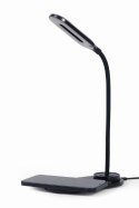 Lampa biurkowa Gembird z bezprzewodową ładowarką, kolor czarny, zimna, ciepła, naturalna temperatura 2893-7072 K, do telefonu lu