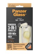 PanzerGlass | Panzerglass 3-w-1 Pack | iPhone | iPhone 15 | Clear | Kompatybilny z bezprzewodowym ładowaniem. Odporny na zarysow