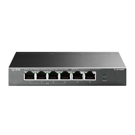 TP-LINK | Switch | TL-SF1006P | Niezarządzalny | Desktop | Porty 10/100 Mb/s (RJ-45) w ilości 6 | Porty 1 Gb/s (RJ-45) w ilości