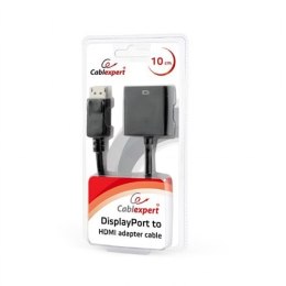 Adapter wideo Cablexpert | 19-pinowe HDMI typu A | żeńskie | 20-pinowe DisplayPort | męskie | czarne | 0,1 m